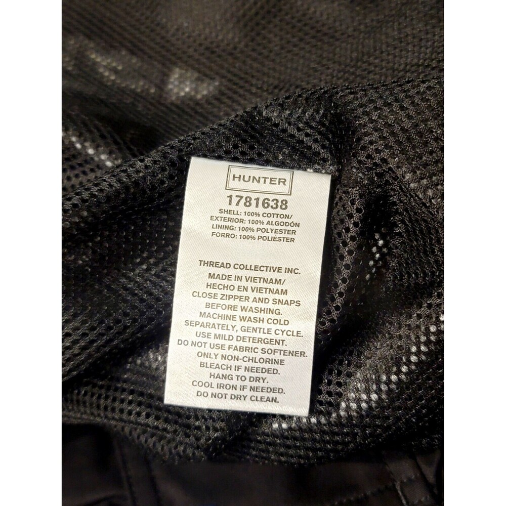 HUNTER Women's Size XS Cotton Smock Hooded Rain Jacket Water Resistant Black - Picture 11 of 12